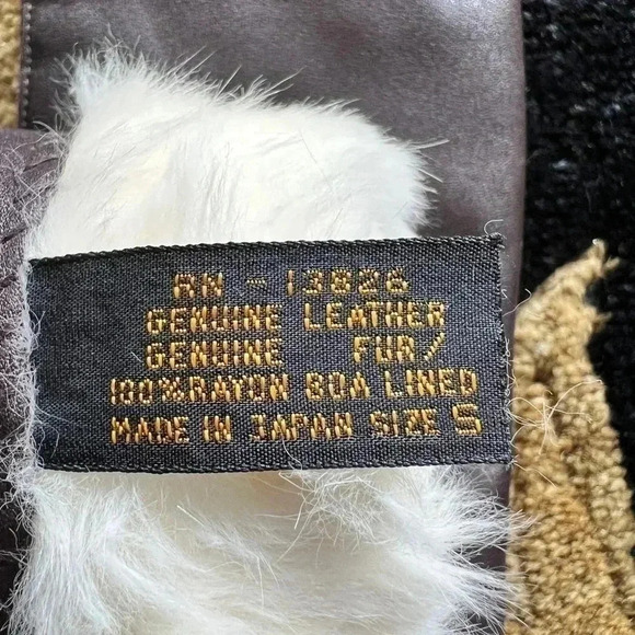 Vintage Brown Leather Gloves NWOT Fur Lining Made in Japan Small - Picture 7 of 7